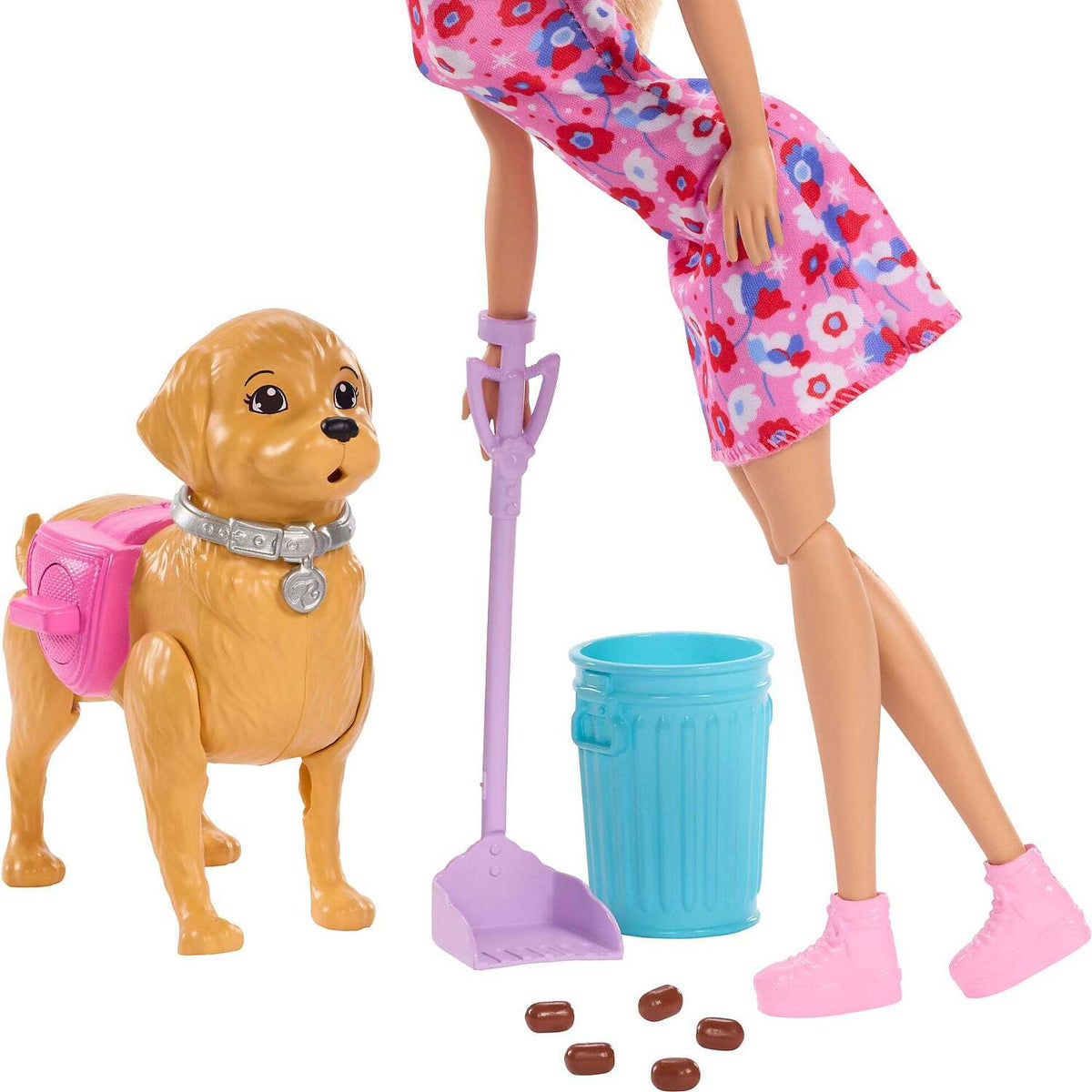 Barbie - Family & Friends Barbie Malibu Walk & Potty Puppy Doll - Mattel
