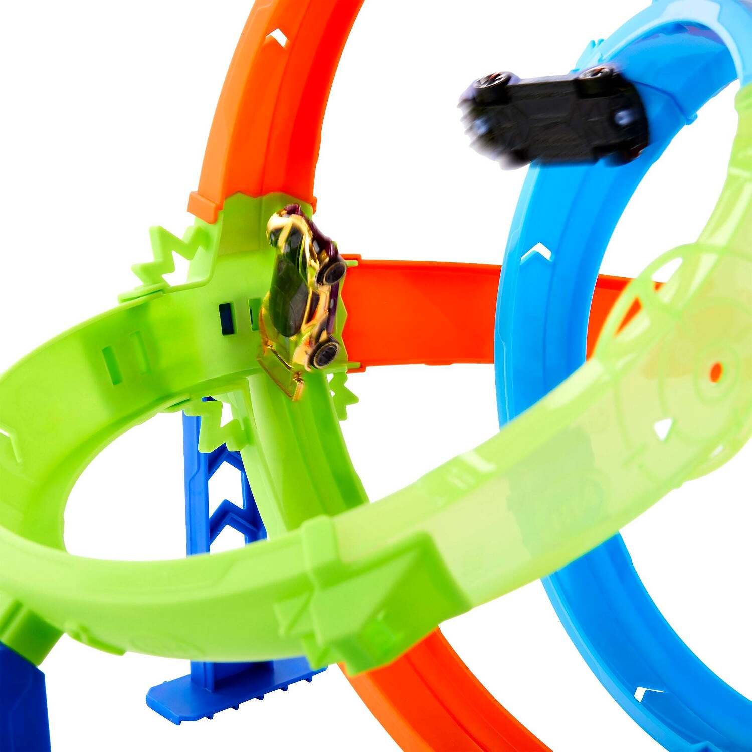 Hot Wheels - Stunt Tracks Rapid Launch Cyclone Track Set & 1:64 Scale Die-Cast Toy Car - Mattel