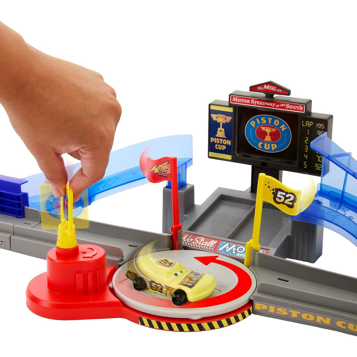 Disney Pixar - Cars Piston Cup Stunting Speedway Track Playset with Lightning Mcqueen Toy Car - Mattel