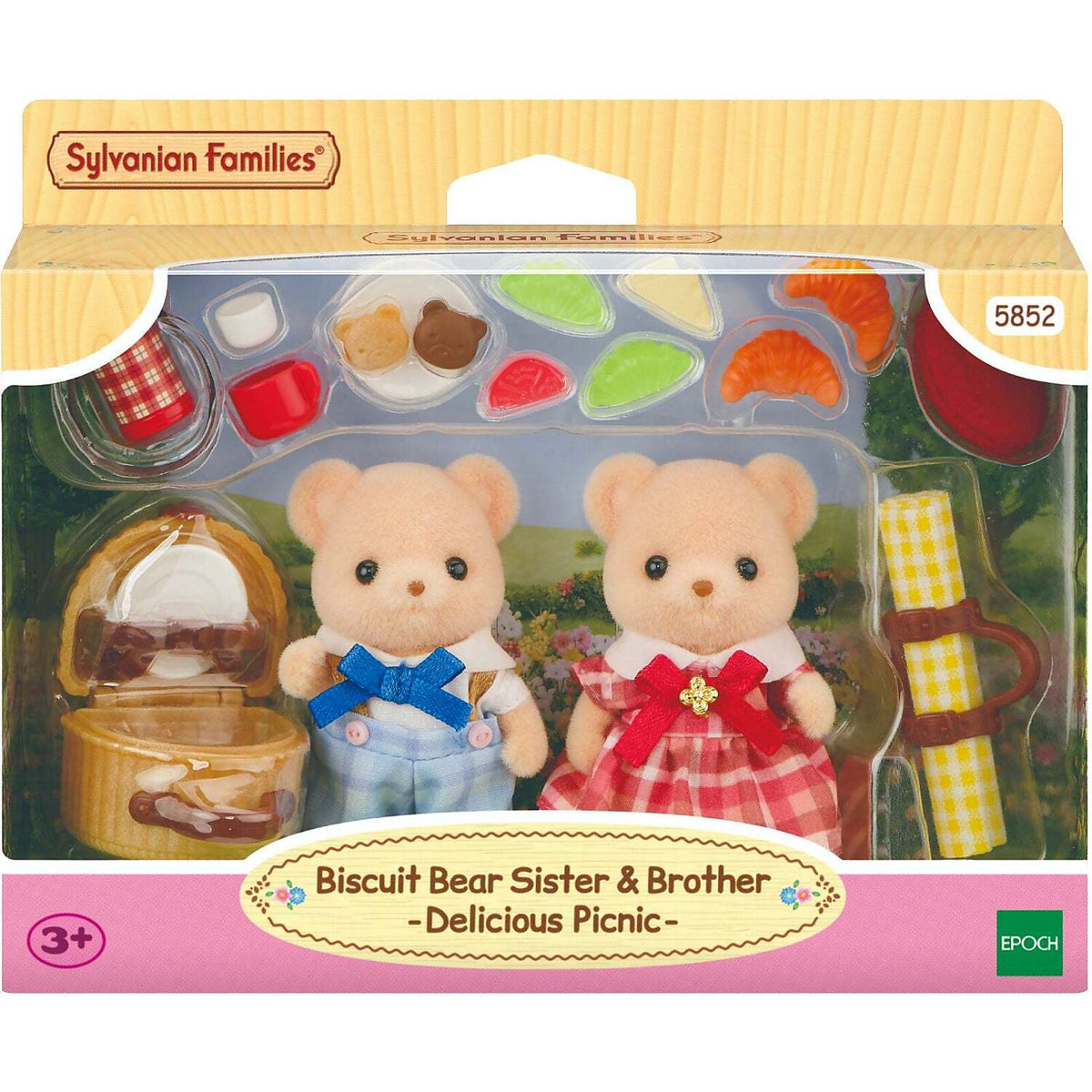 Sylvanian Families - Biscuit Bear Sister & Brother - Delicious Picnic Playset