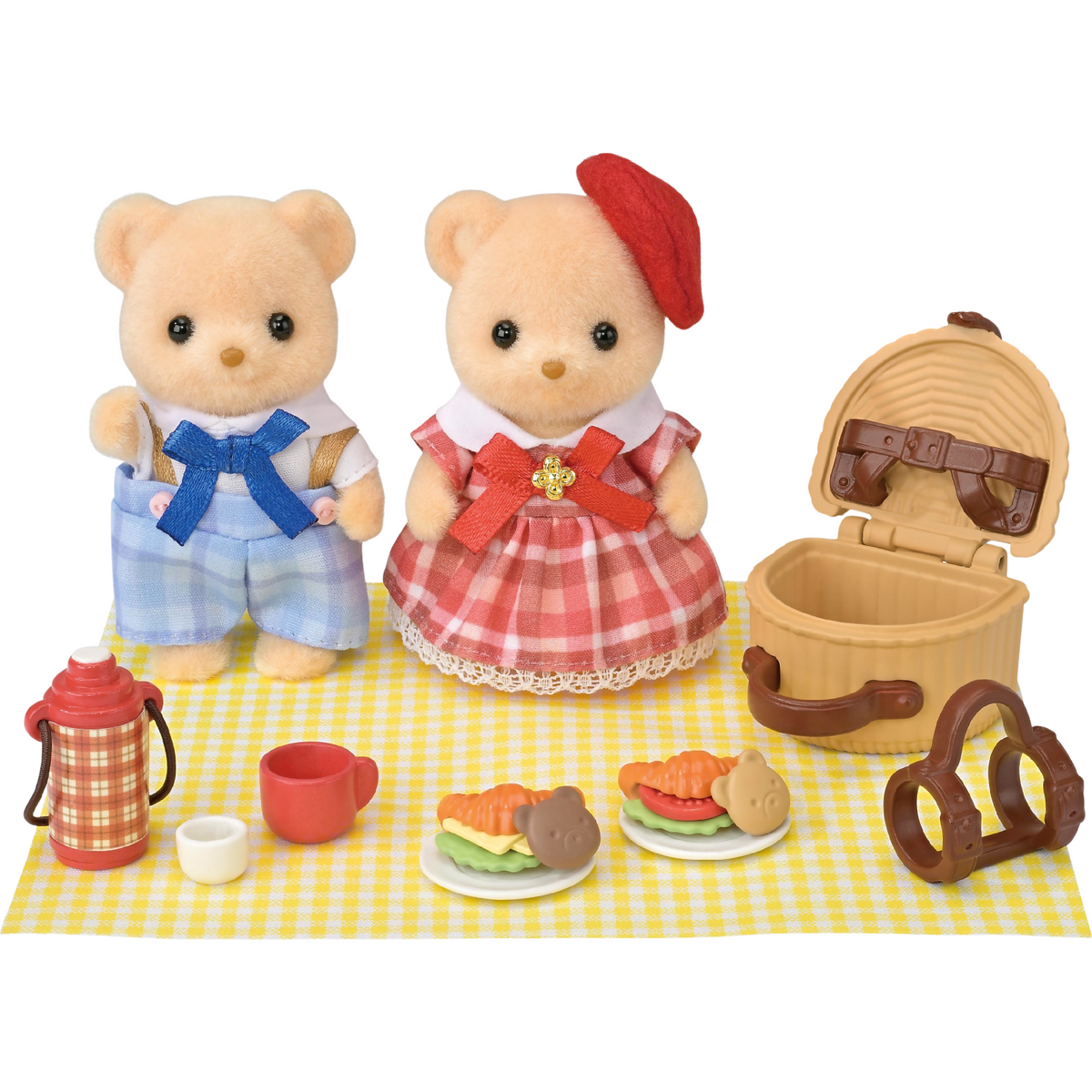 Sylvanian Families - Biscuit Bear Sister & Brother - Delicious Picnic Playset