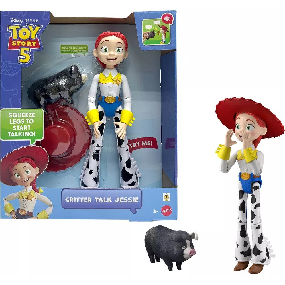Disney Pixar -  - Toy Story 5 Critter Talk Jessie 12 Inch Action Figure Toy & JD Pig - Mattel