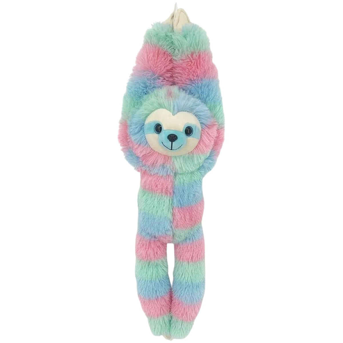 Cotton Candy - Plush Evelyn Hanging Sloth - Pink Blue Green