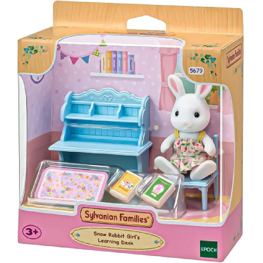 Sylvanian Families - Snow Rabbit Girl's Learning Desk Playset