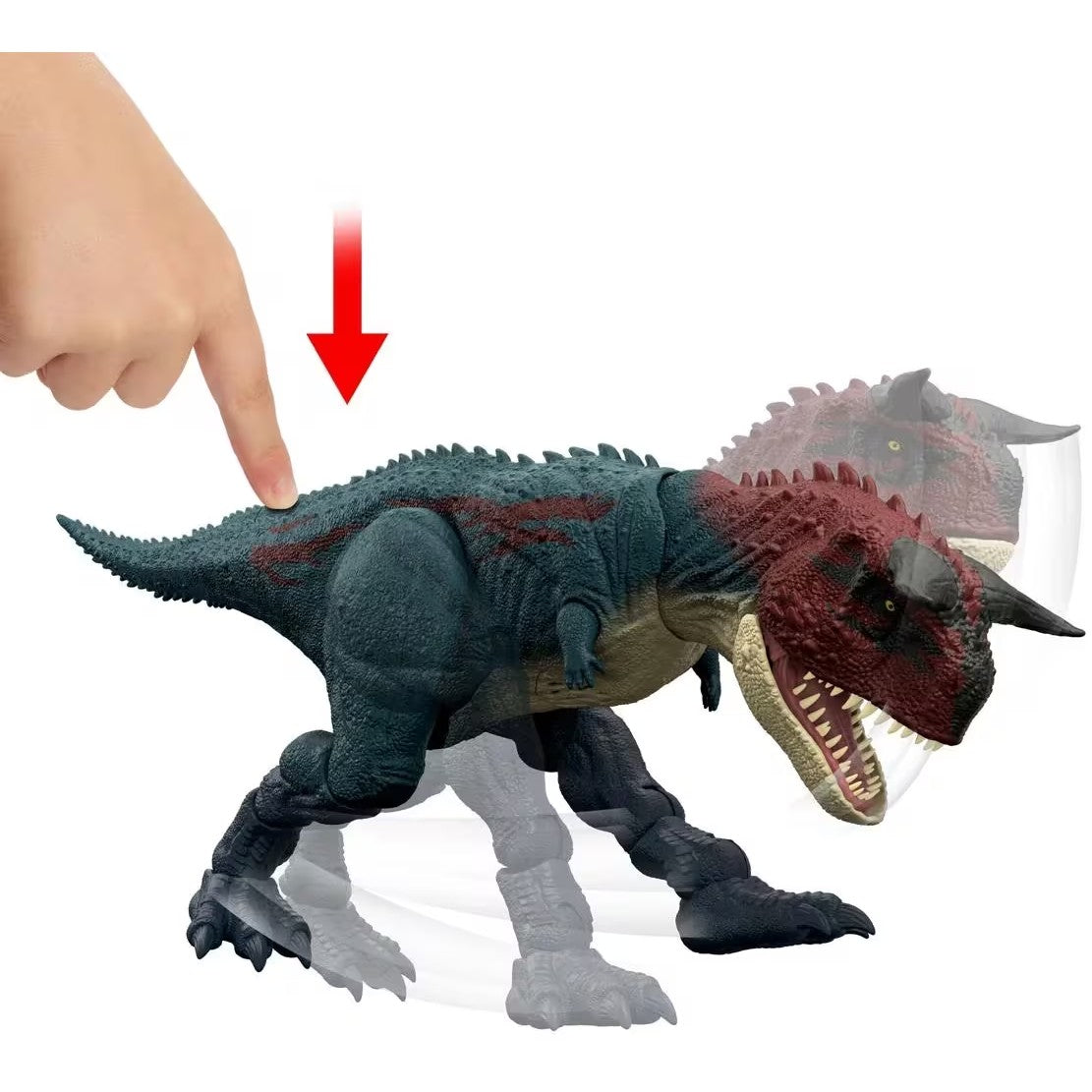 Jurassic World - Charge N Chomp Carnotaurus Running Roaring Dinosaur Action Figure - Mattel