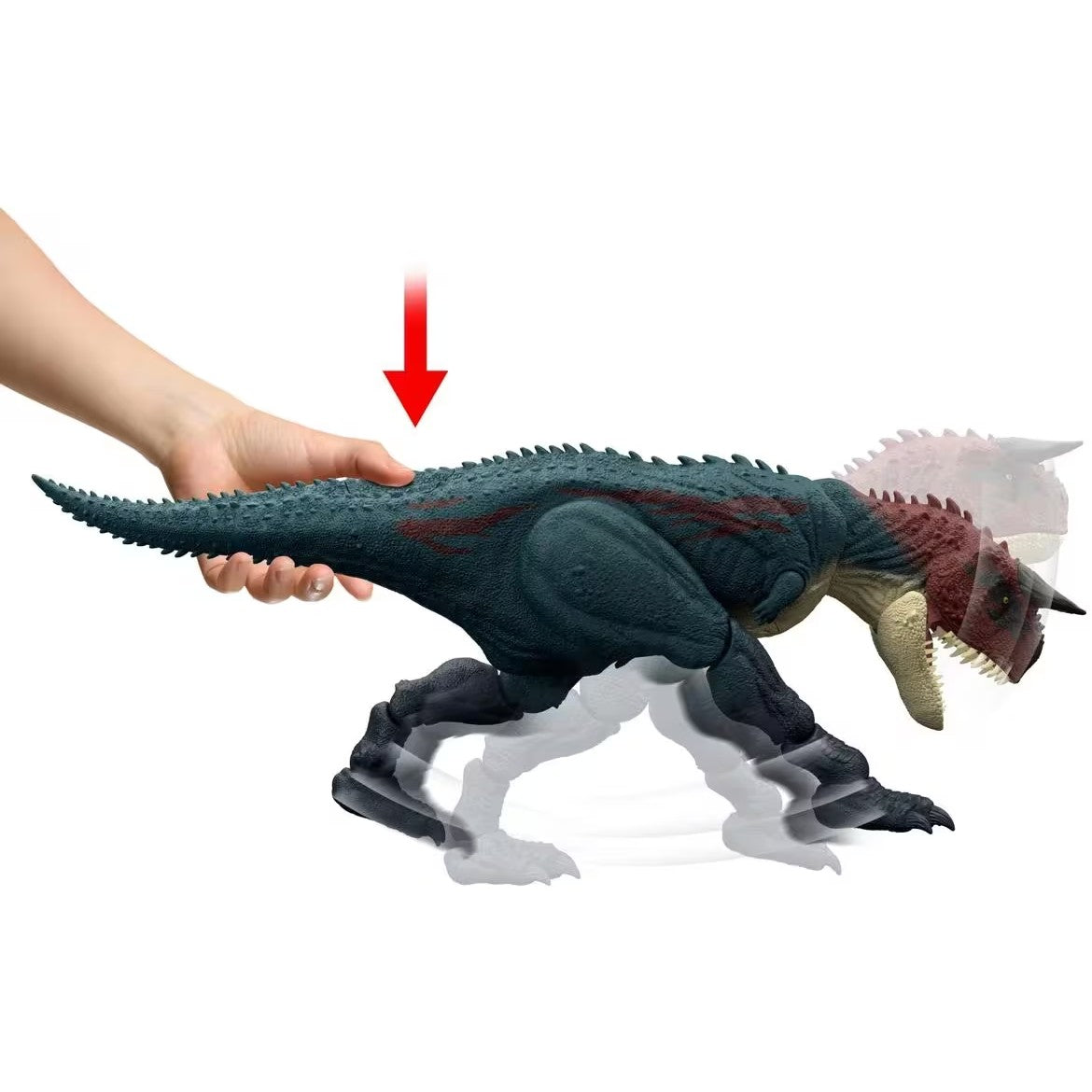 Jurassic World - Charge N Chomp Carnotaurus Running Roaring Dinosaur Action Figure - Mattel