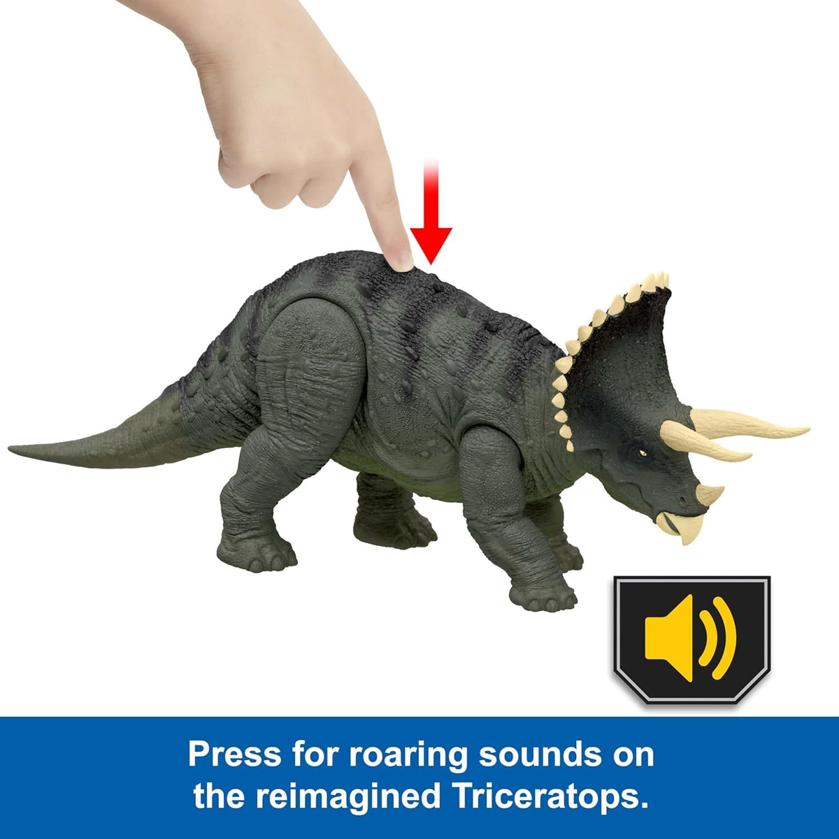 Jurassic World - Legacy Collection Reimagined Real Feel Triceratops Roaring Dinosaur Action Figure - Mattel