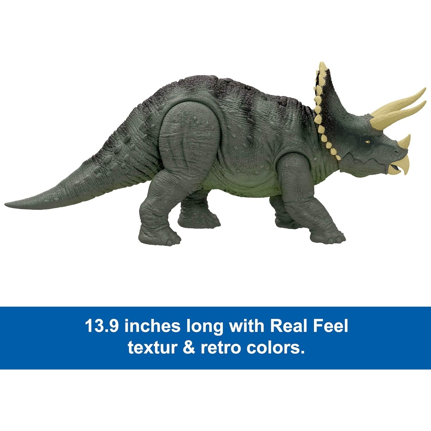 Jurassic World - Legacy Collection Reimagined Real Feel Triceratops Roaring Dinosaur Action Figure - Mattel