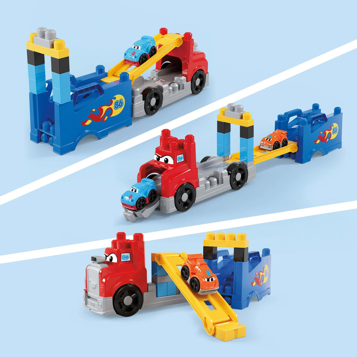 MEGA BLOKS - First Builders Build & Race Rig Toy Blocks - Fisher-Price