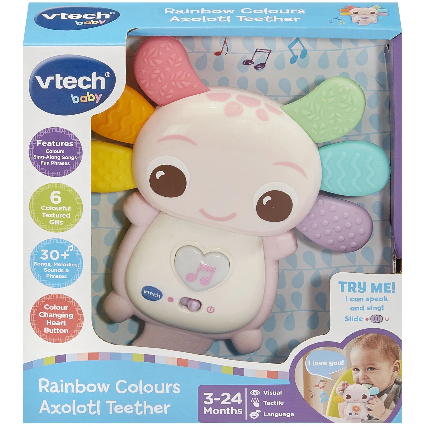VTech - Rainbow Colours Axolotl Teether Pink