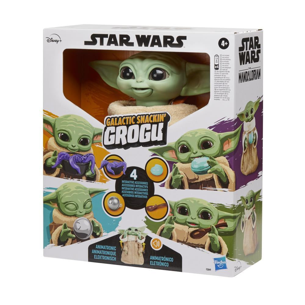 Star Wars - Galactic Snackin Grogu 9.25-inch-tall Animatronic Toy Over 40 Sound And Motion Combinations Ages 4 And Up Hasbro