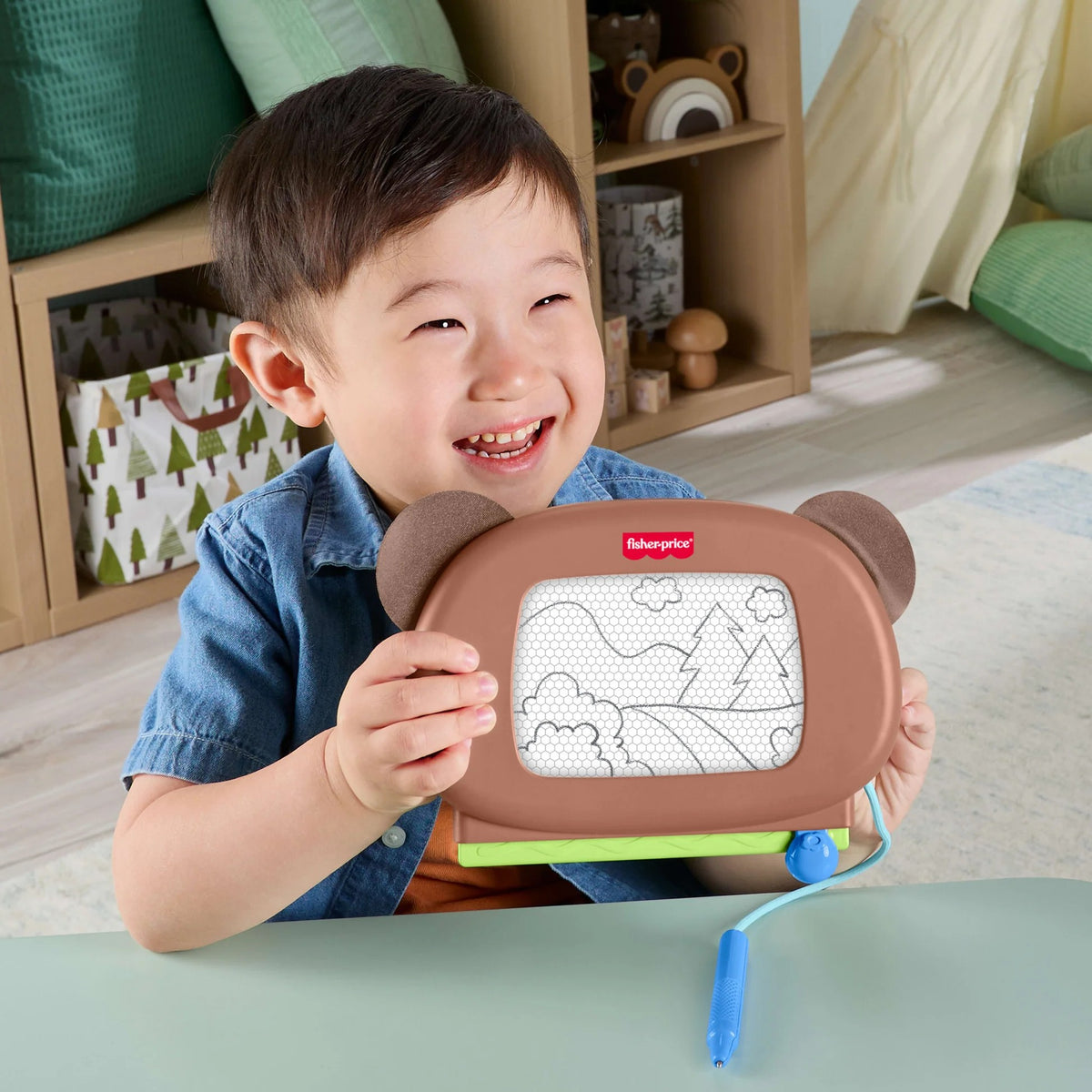 Fisher-Price - Friendship Forest Doodle Pro Brown Bear Magnetic Writing & Drawing Tablet - Mattel