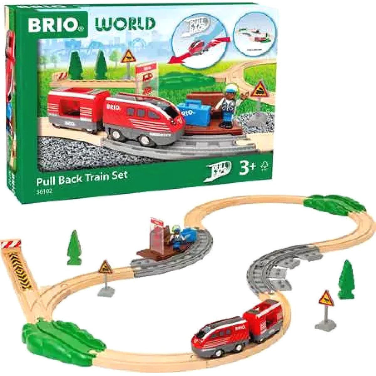 BRIO World - Pull Back Train Set 28 Pieces