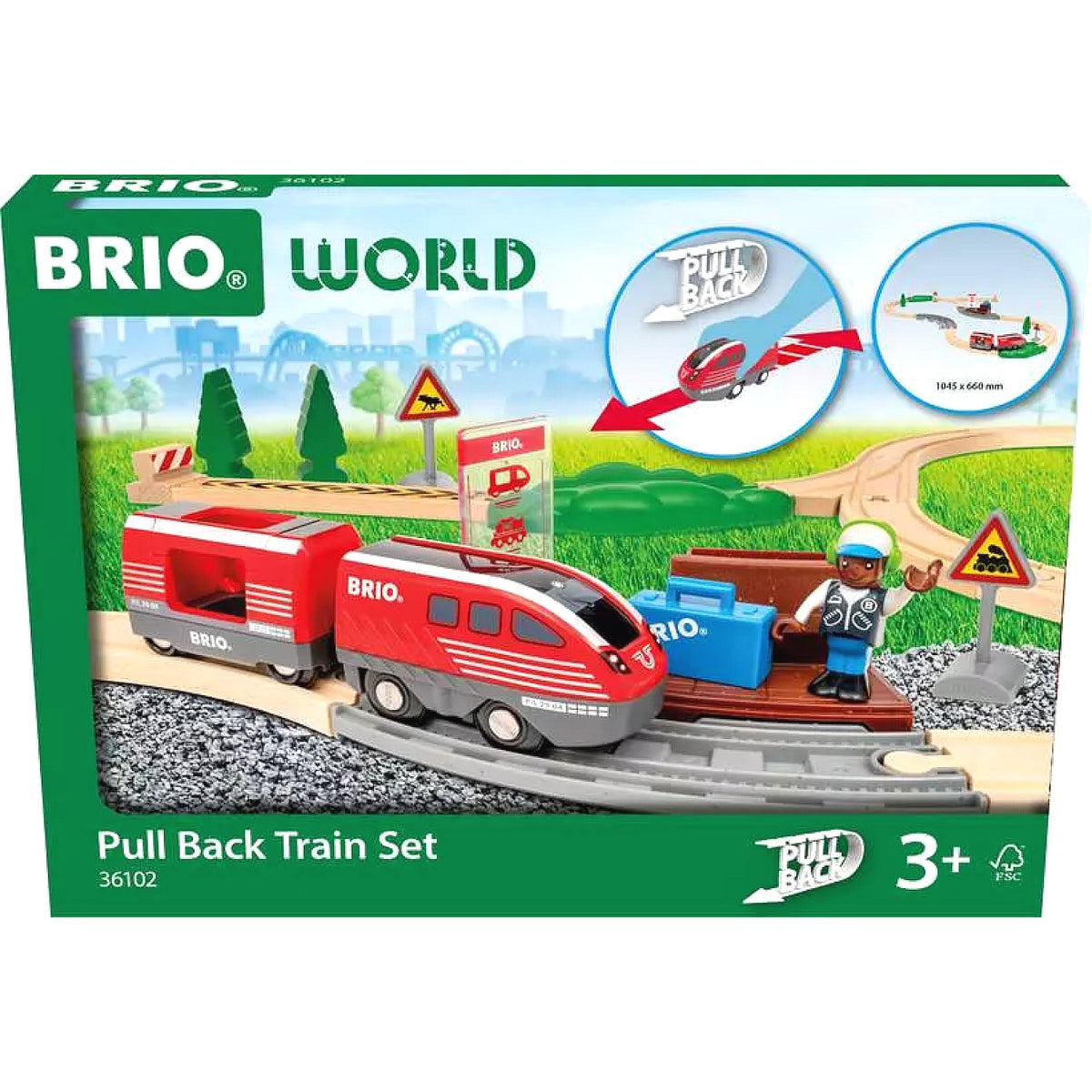 BRIO World - Pull Back Train Set 28 Pieces