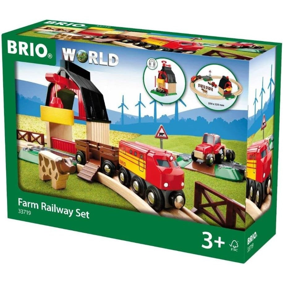 BRIO World - Train Set Farm Railway Set 20 Pieces