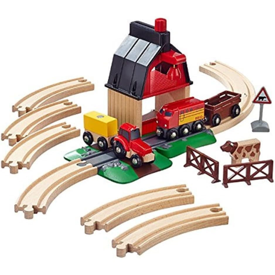 BRIO World - Train Set Farm Railway Set 20 Pieces