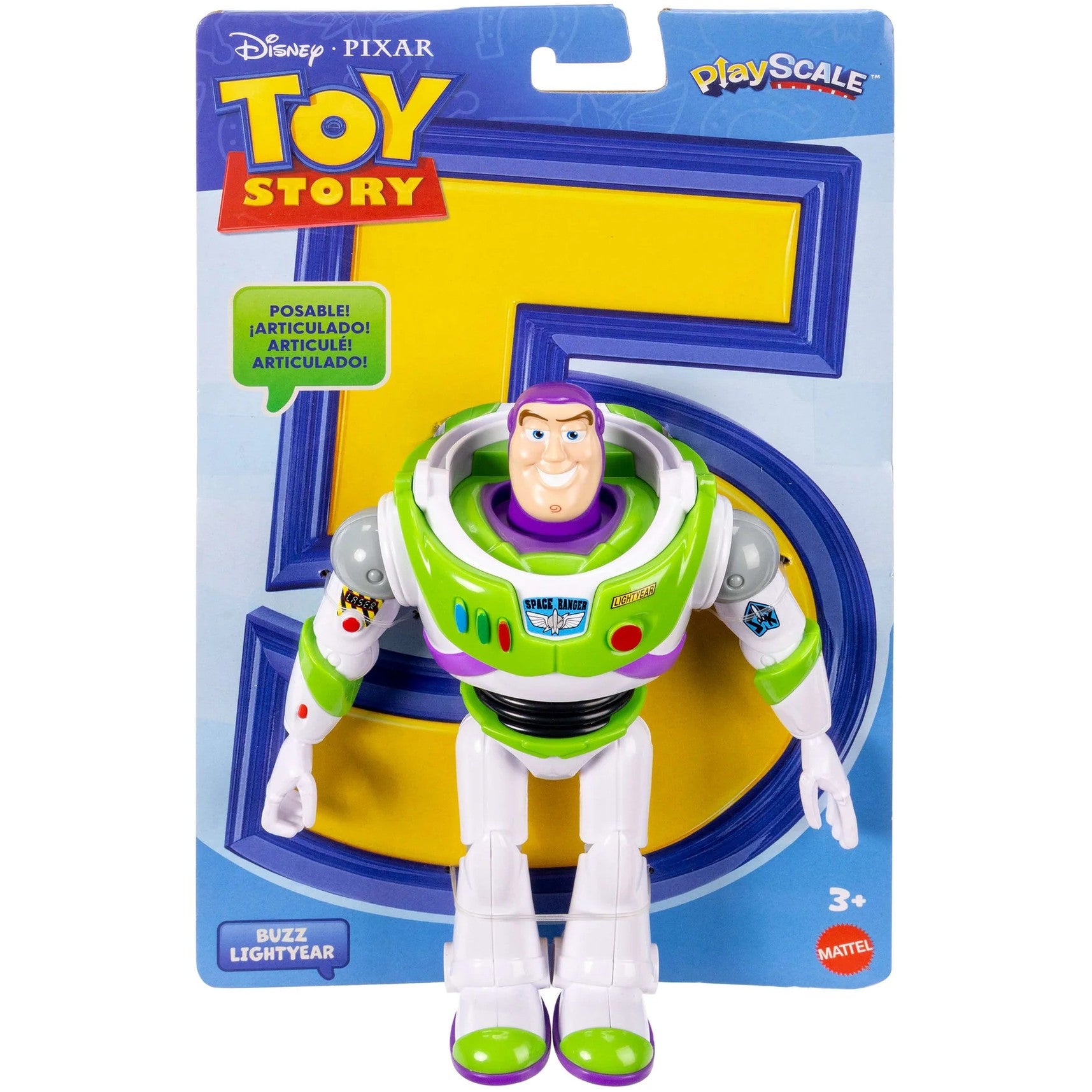 Disney Pixar - Toy Story 5 Buzz Lightyear Action Figure 7-inch Tall 10 Posable Joints - Mattel