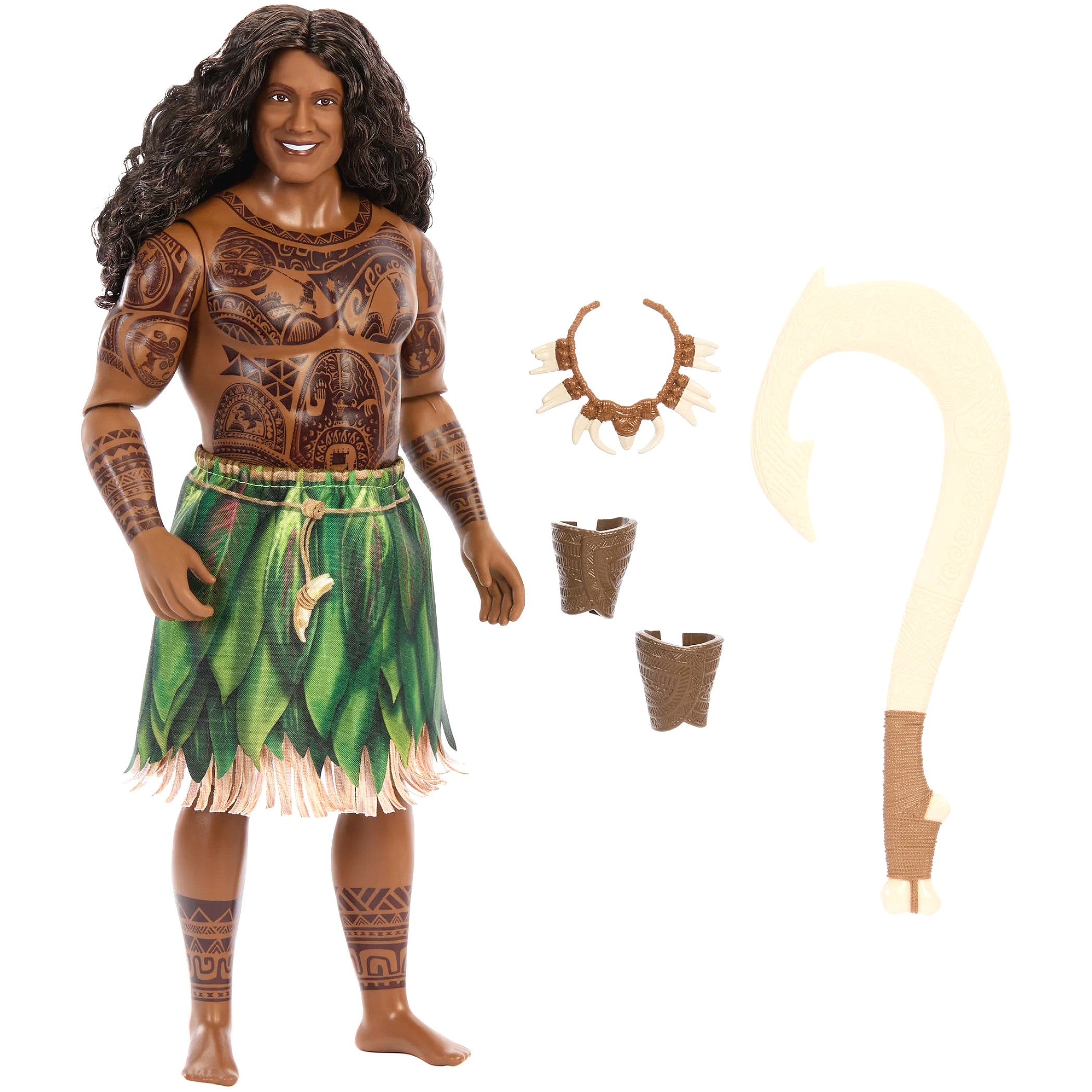 Disney - Moana Maui Doll with Removable Fashion & 4 Accessories Inspired by Live Action Movie - Mattel