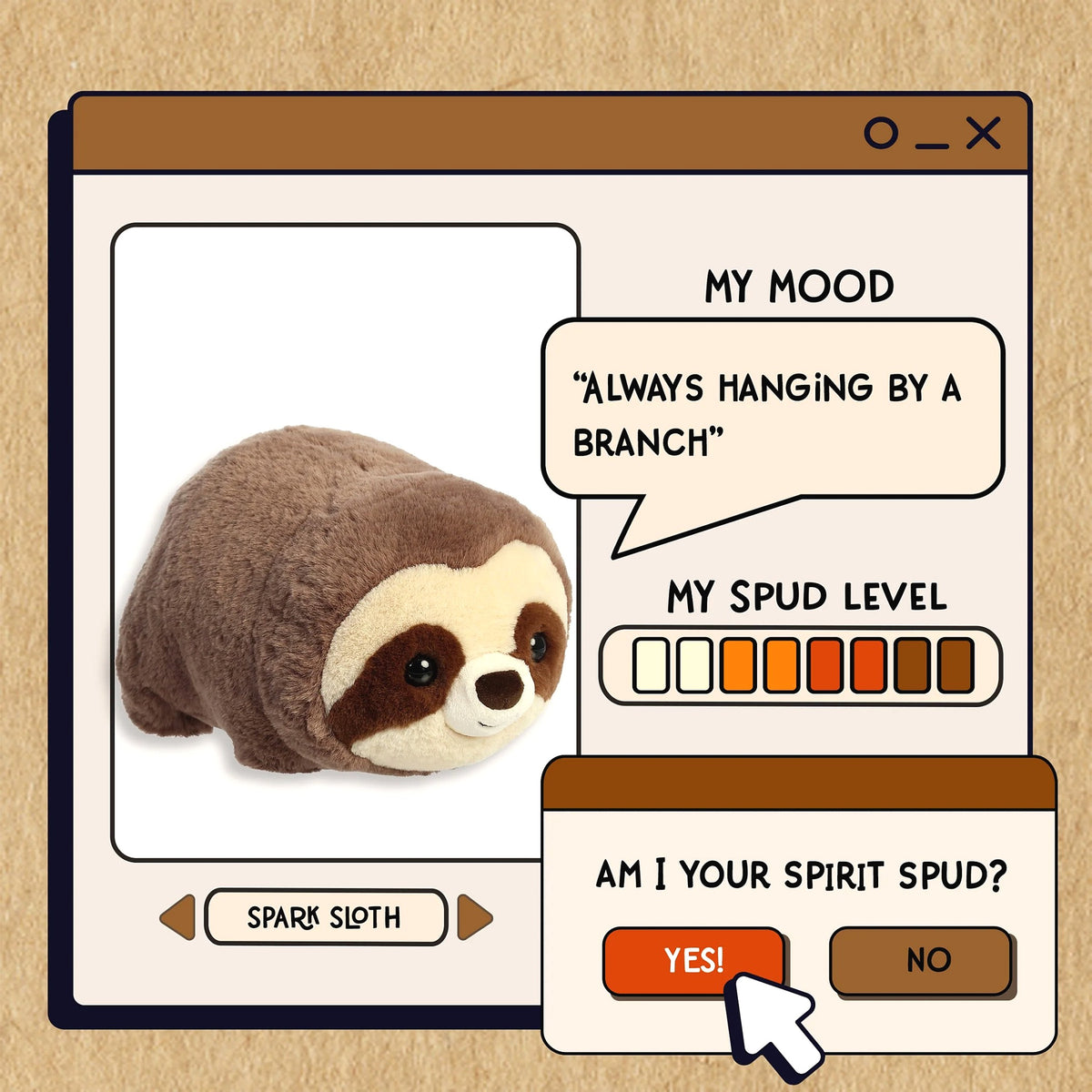 Aurora - Spudsters Spark Sloth 10-Inch Plush