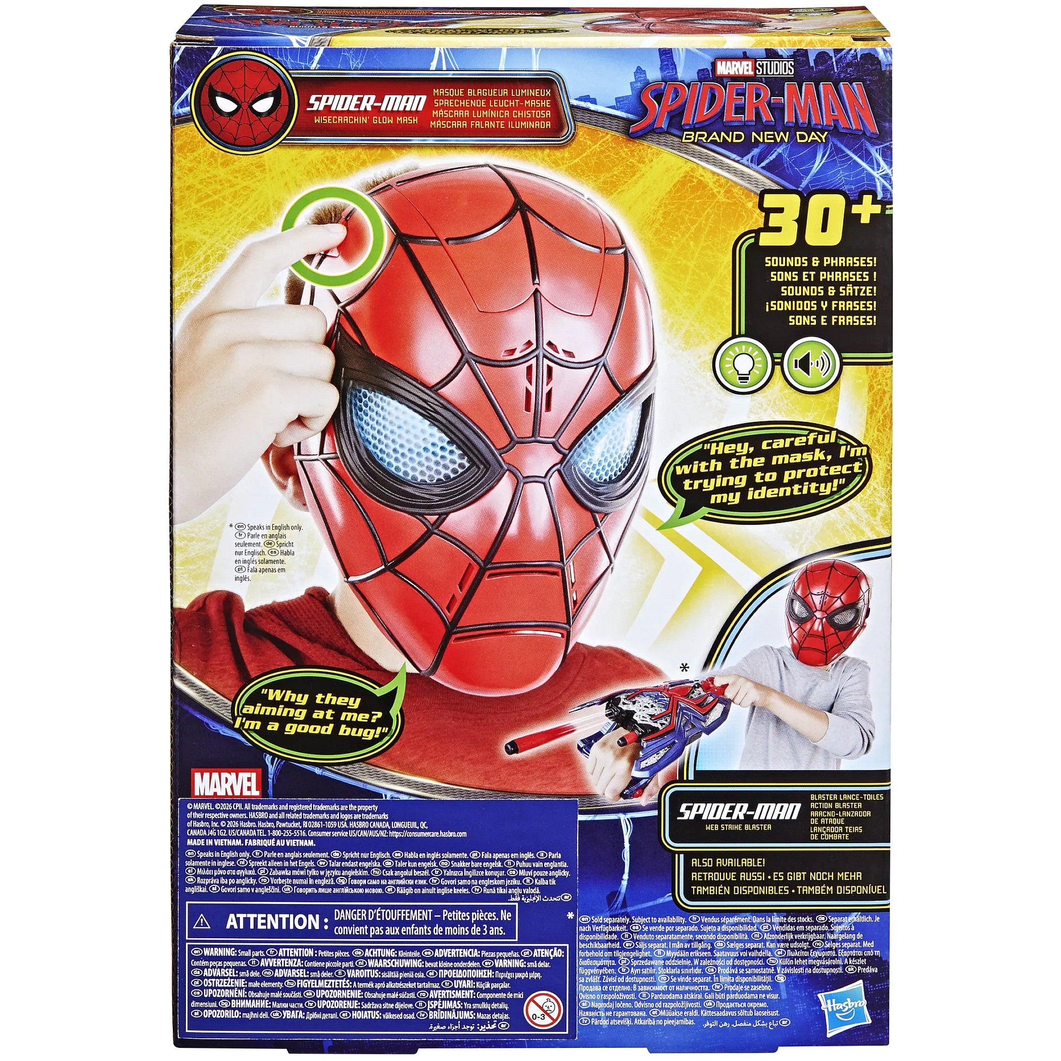 Marvel - Spider-Man Mask Brand New Day Wisecrackin' Glow Mash - Hasbro