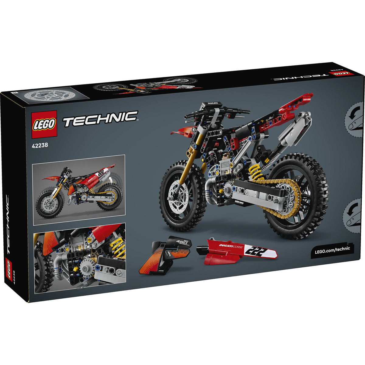 LEGO® 42238 Ducati Desmo450 MX Factory Motorcycle - Technic