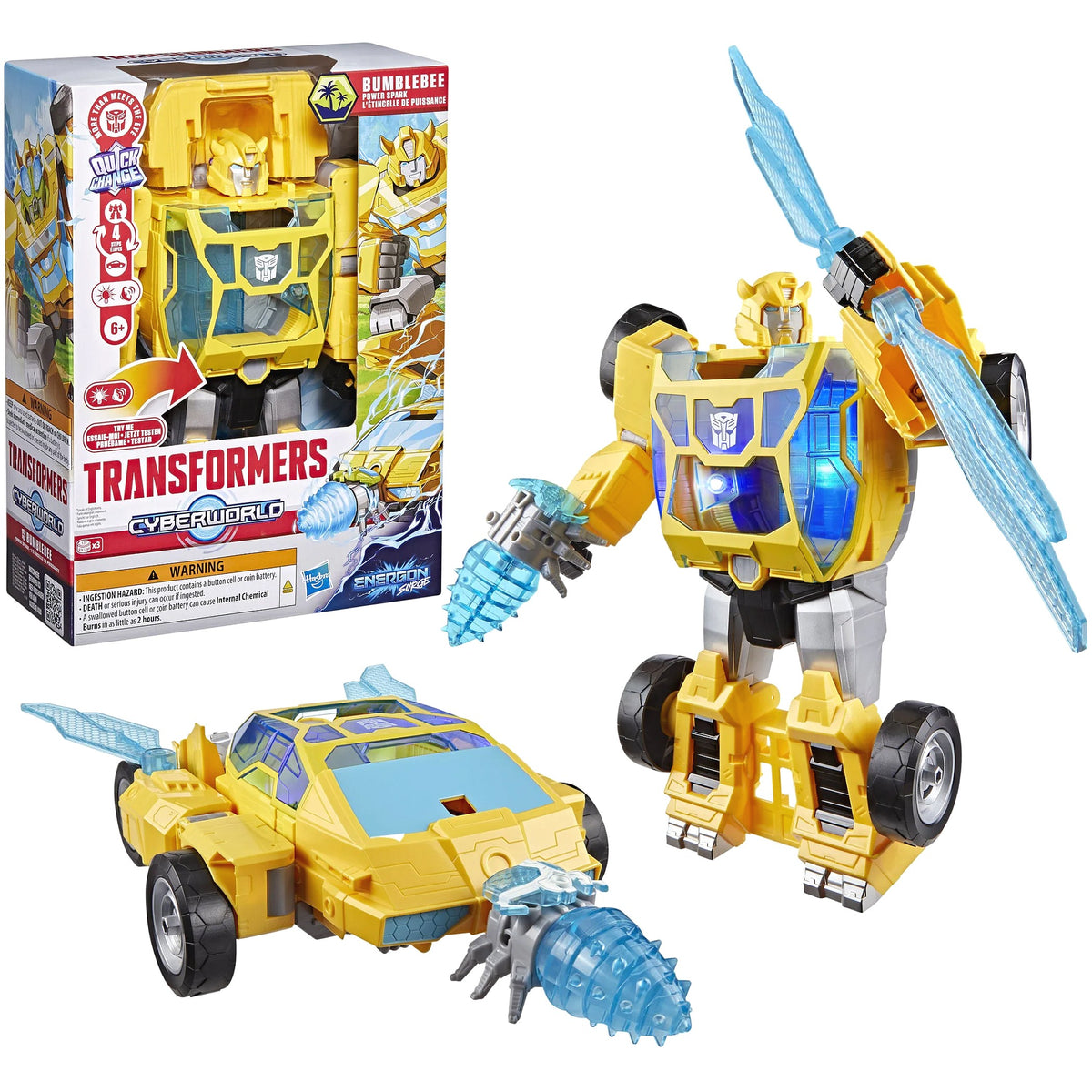 Transformers - Cyberworld Energon Surge Power Bumblebee Power Spark 11-Inch Action Figure - Hasbro