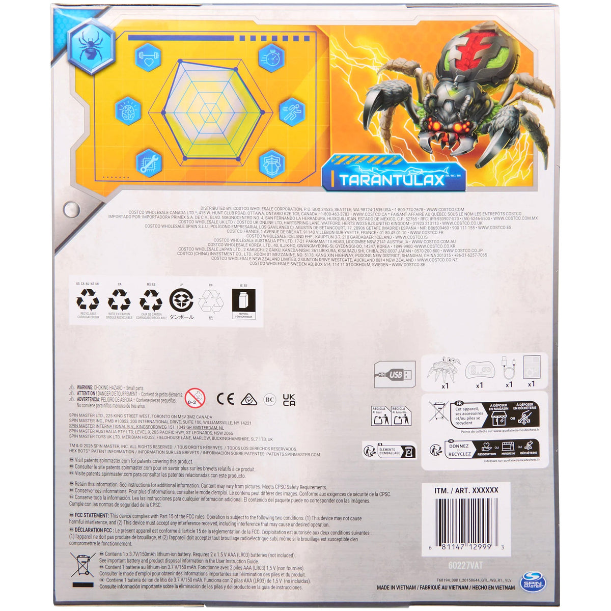 Hex Bots - Alive Inside Remote Control Tarantulax Wall Crawling Spider - Spin Master