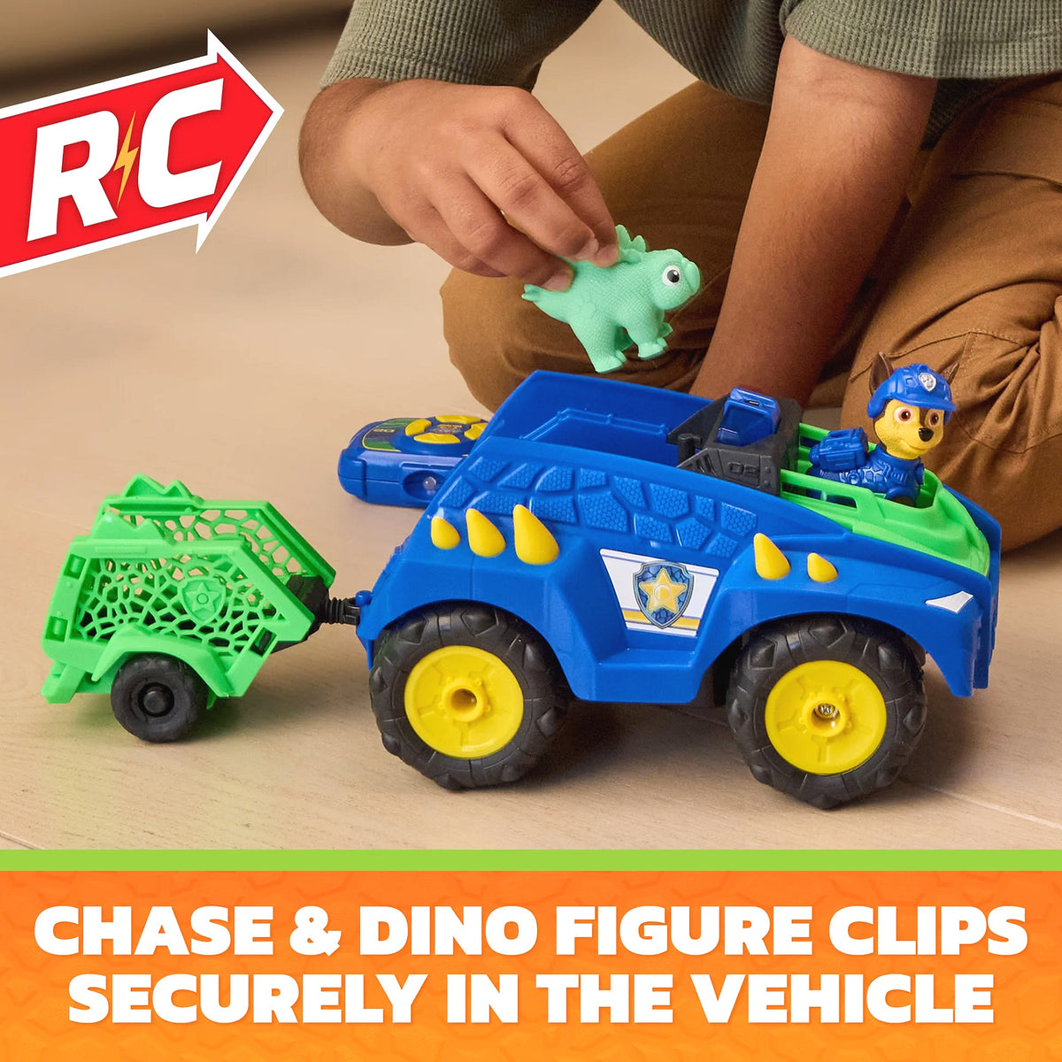Paw Patrol - The Dino Movie Dino Tow & Dash RC Easy-to-Steer Remote Control Car with Chase - Spin Master