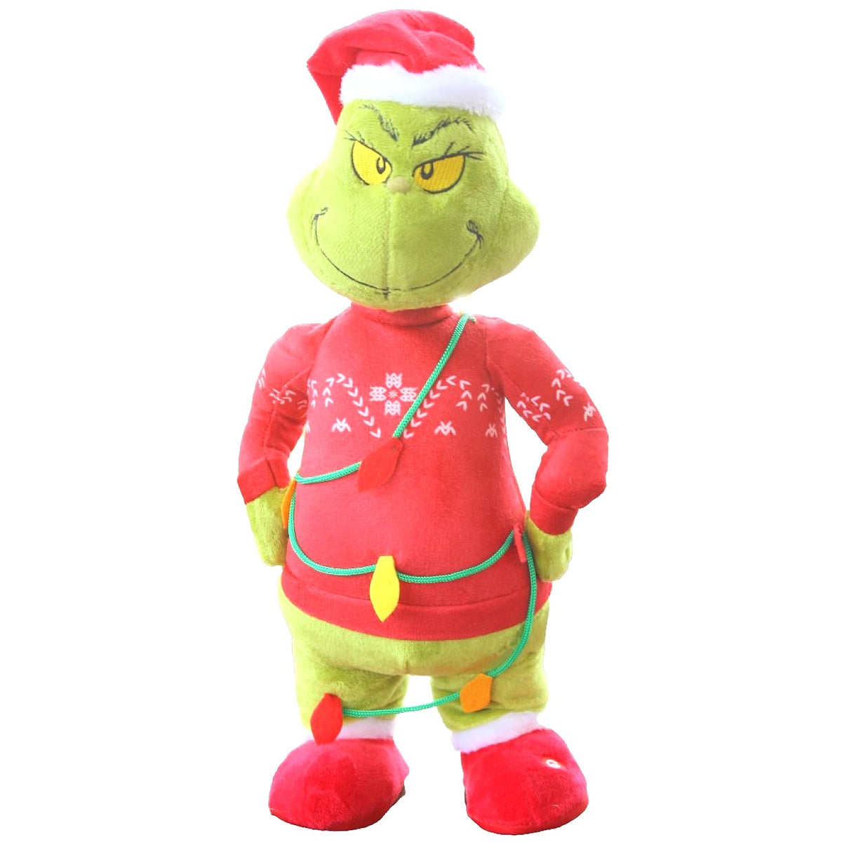 Cotton Candy - Xmas Dr. Seuss The Grinch Side Stepper Red Sweater 35cm Animated Plush - Christmas