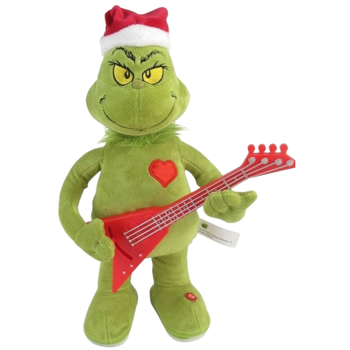 Cotton Candy - Xmas Dr. Seuss The Grinch Rocker Playing Guitar 35cm Animated Plush - Christmas