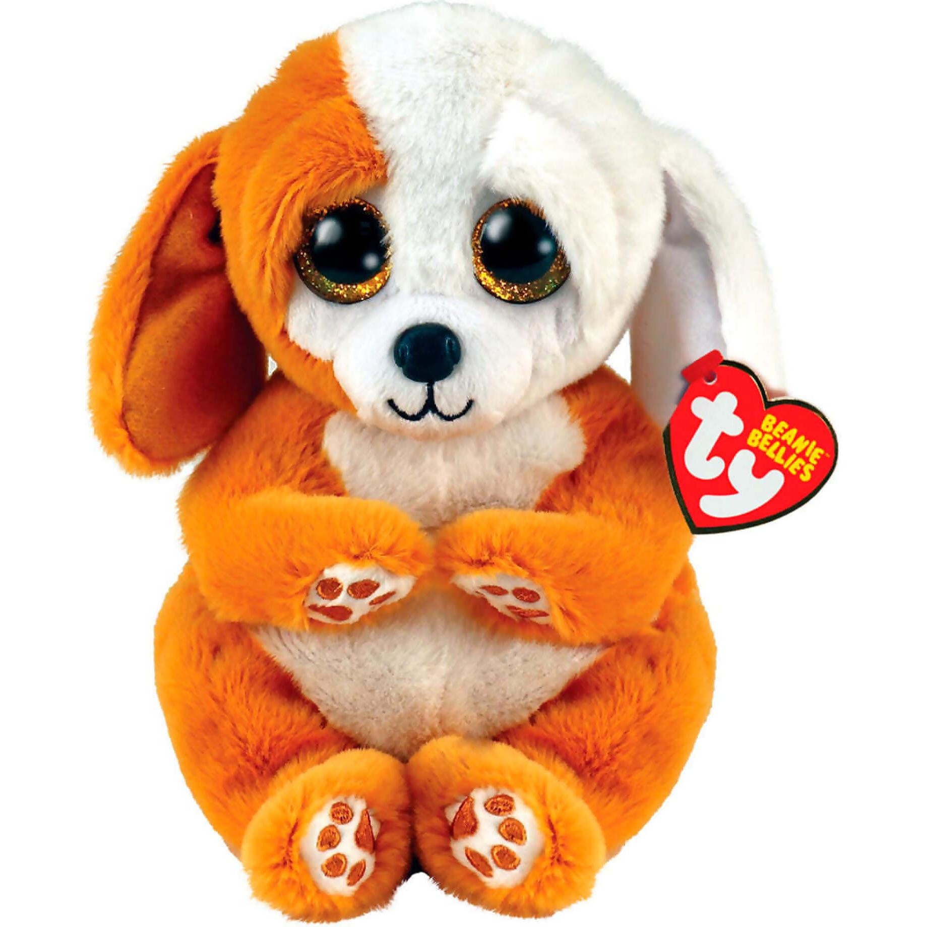 Ty - Beanie Bellies - Ruggles Brown & White Dog Small 20cm