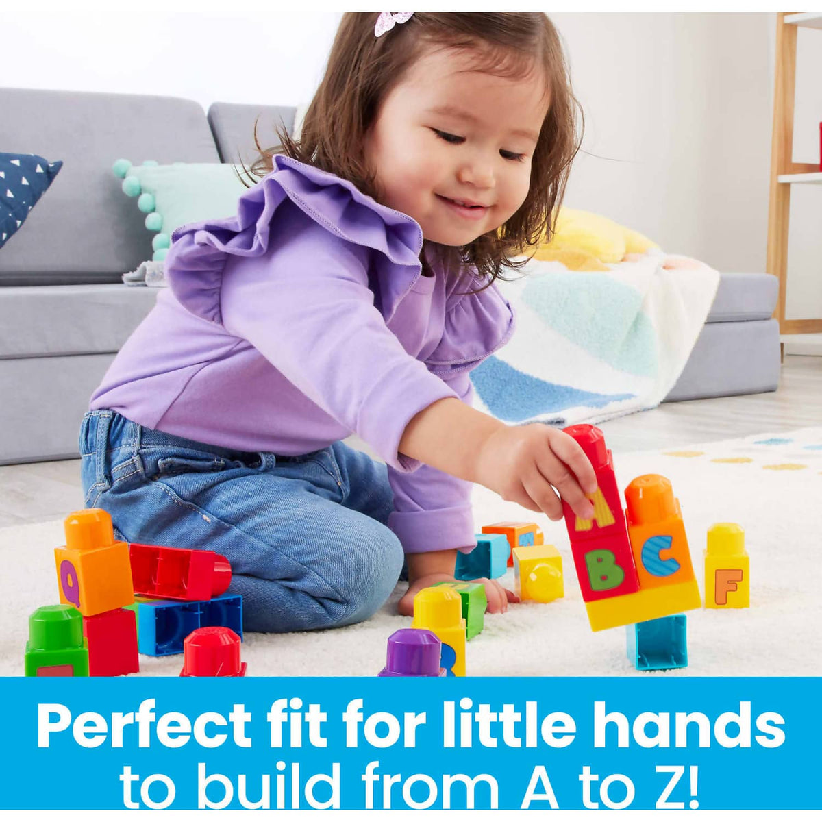 MEGA BLOKS - ABC Building Bag Block Toy With Storage 30 Pieces For Toddler - Fisher-Price