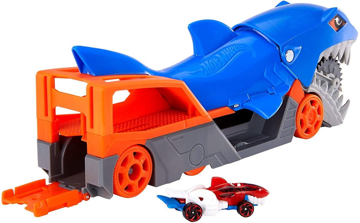 Hot Wheels - Shark Chomp Transporter Playset With One 1:64 Scale Car Mattel