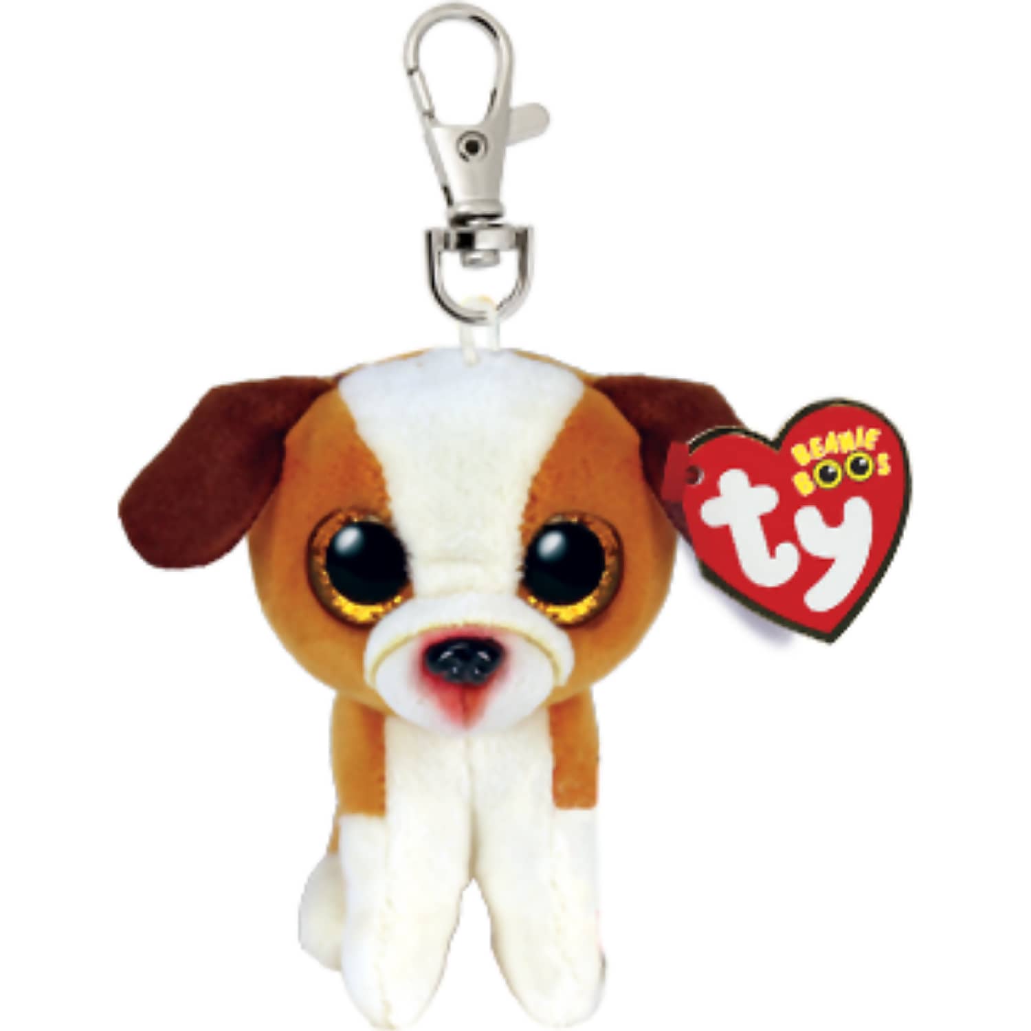 Ty - Beanie Boos - Clip On - Hugo Brown & White Dog 10cm