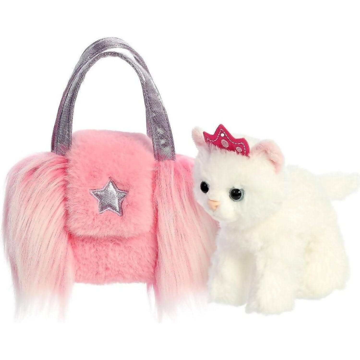 Cotton Candy - Fancy Pals Cat In Pink Shaggy Bag With Star