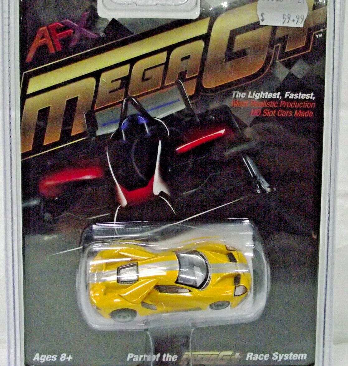 AFX - MEGA G+ 1:64 PN - 22029 FORD GT TRIPLE YELLOW SLOT CAR