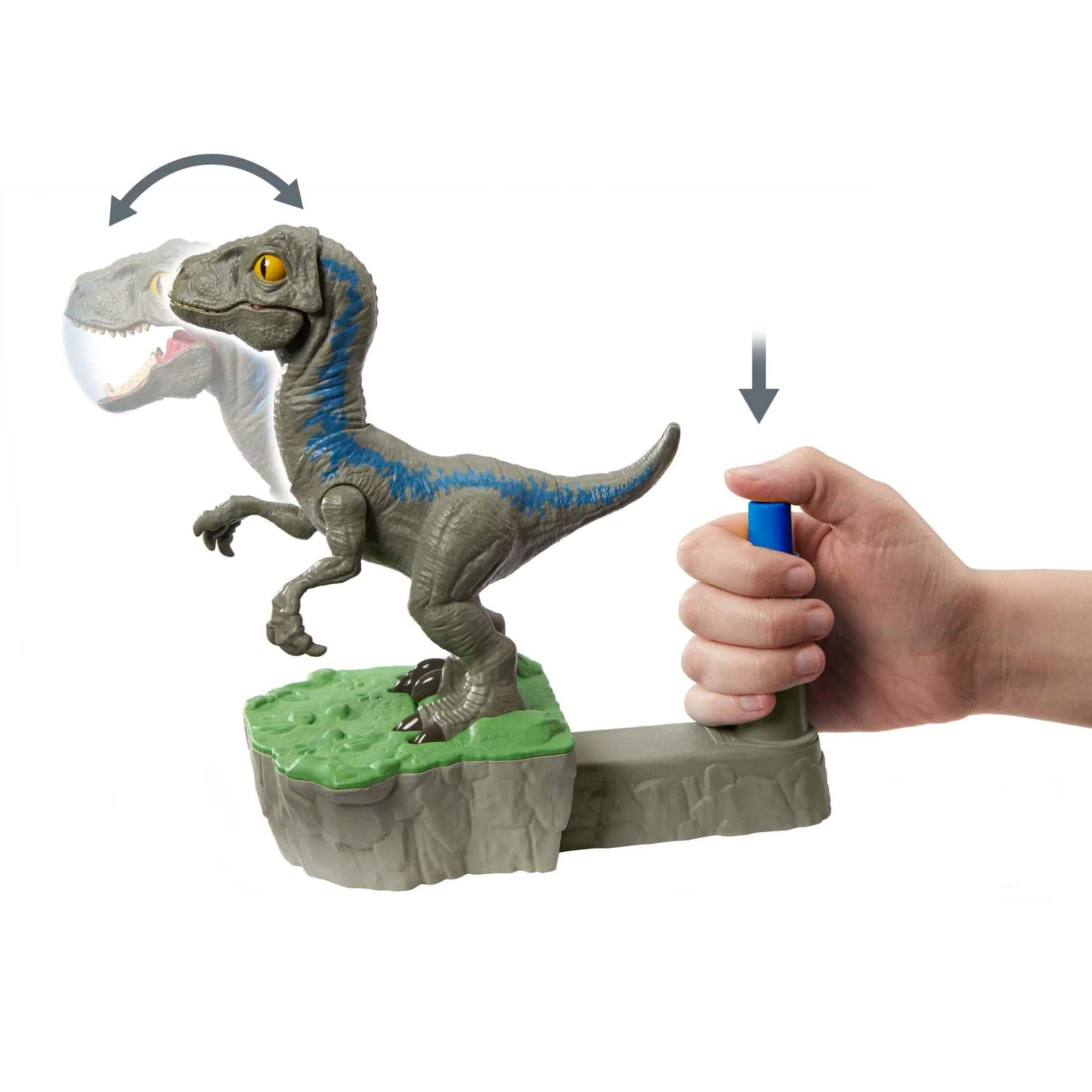 Jurassic World - Rock Dominion Sock Em Robots Blue vs Atrociraptor Game - Mattel