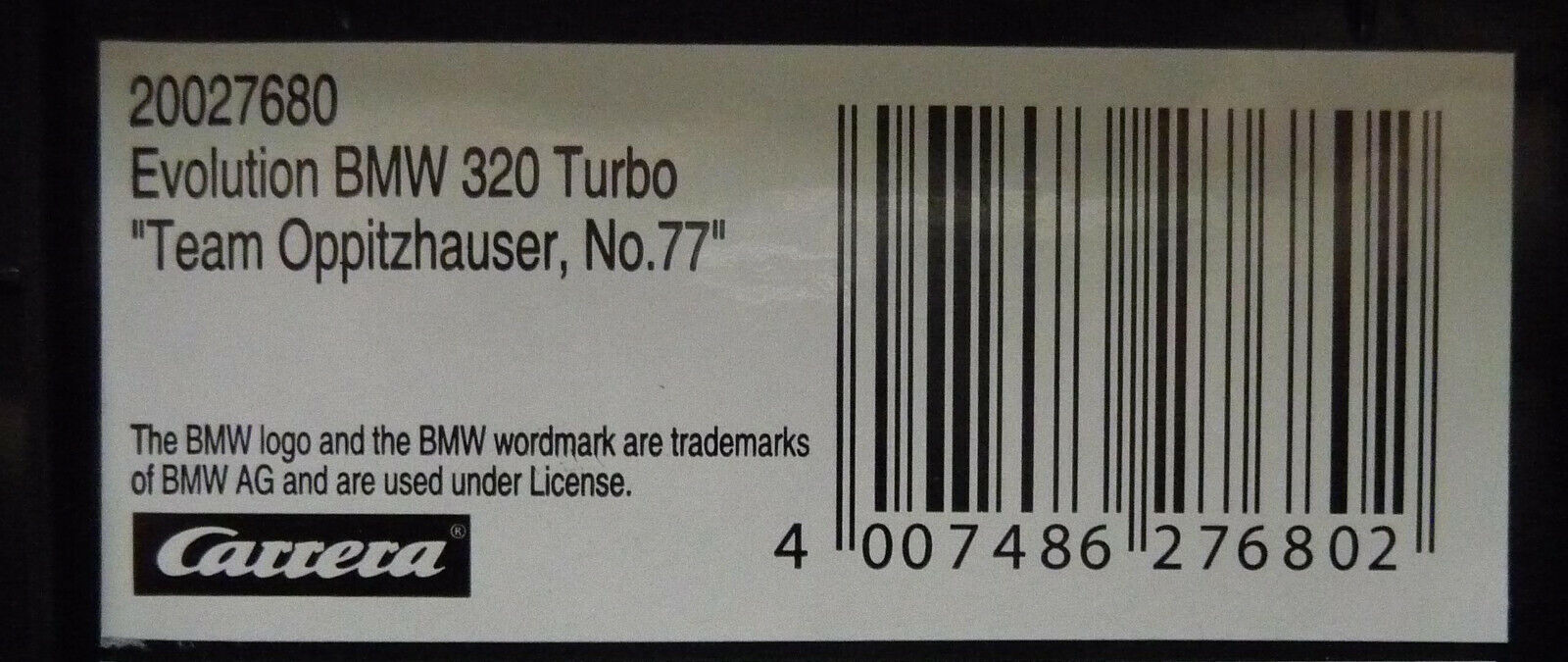 CARRERA - EVOLUTION 1:32 - BMW 320 TURBO TEAM OPPITZHAUSER NO77 - SLOT CAR ALSO SUITS SCALEXTRIC