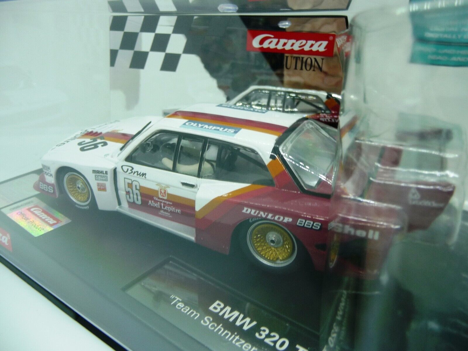CARRERA - EVOLUTION 1:32 - BMW 320 TURBO TEAM SCHNITZER NO56 LATE 1980 - SLOT CAR ALSO SUITS SCALEXTRIC