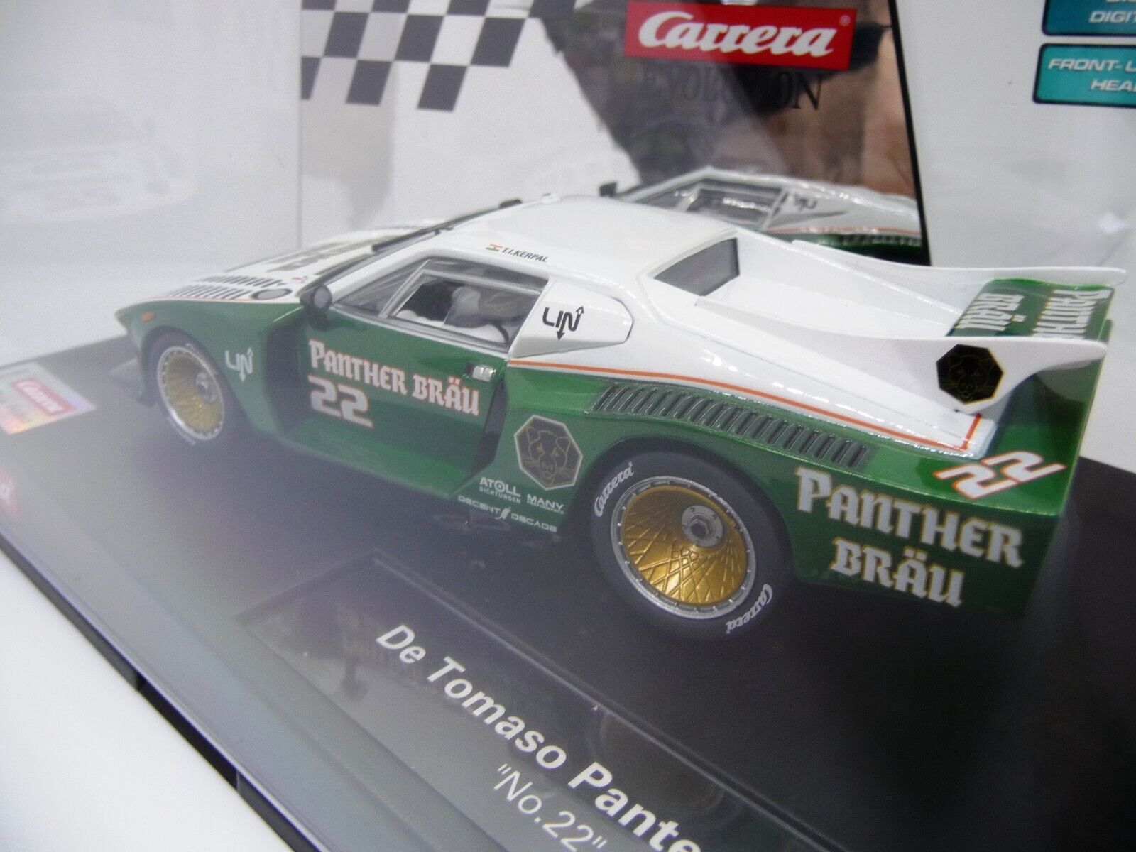 CARRERA - EVOLUTION 1:32 - DE TOMASO PANTERA GR5 NO22 - SLOT CAR ALSO SUITS SCALEXTRIC