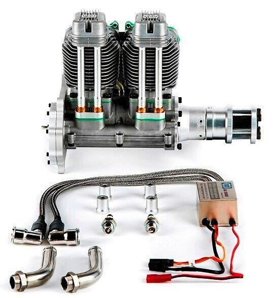 NGH - GF60I2 INLINE TWIN CYLINDER 60CC 4-STROKE GAS ENGINE W/EXHAUST STAC