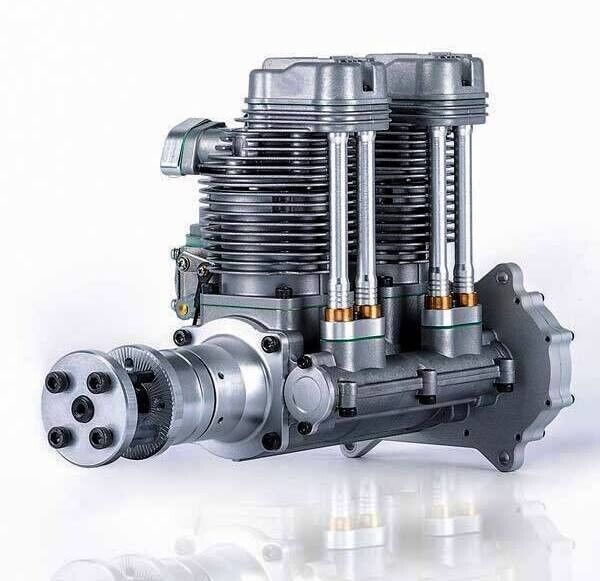 NGH - GF60I2 INLINE TWIN CYLINDER 60CC 4-STROKE GAS ENGINE W/EXHAUST STAC
