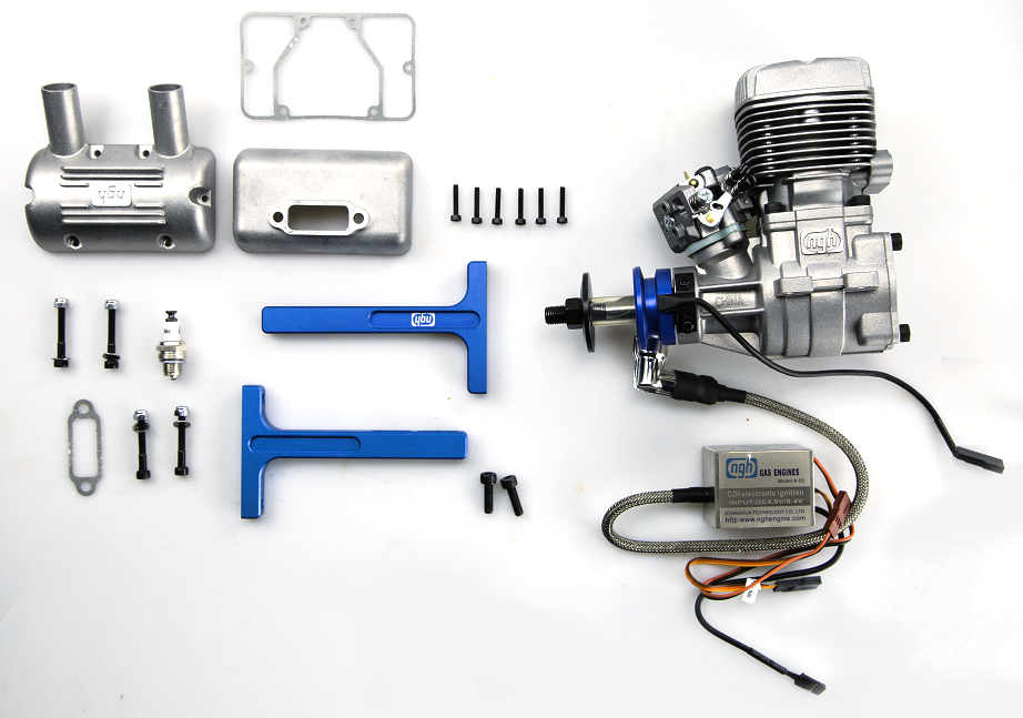 NGH - GT35 R - 35CC REAR EXHAUST GAS 2-STROKE WITH MUFFLER