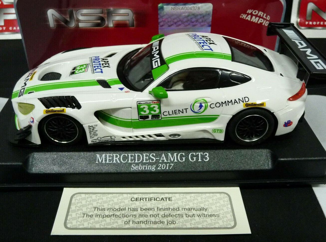 NSR - 1:32 0114SW MERCEDES - AMG SEBRING 2017 NO.33 SLOT CAR ALSO SUITS SCALEXTR/CARRERA