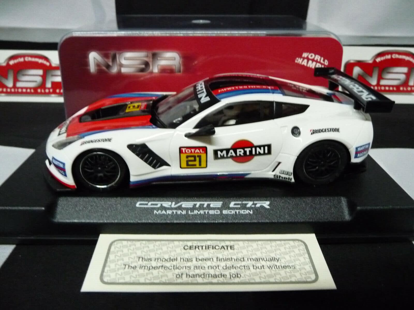 NSR - 1:32 0159AW CORVETTE C7R MARTINI RACING WHITE NO.21 SLOT CAR ALSO SUITS SCALEXTRIC/CARRERA