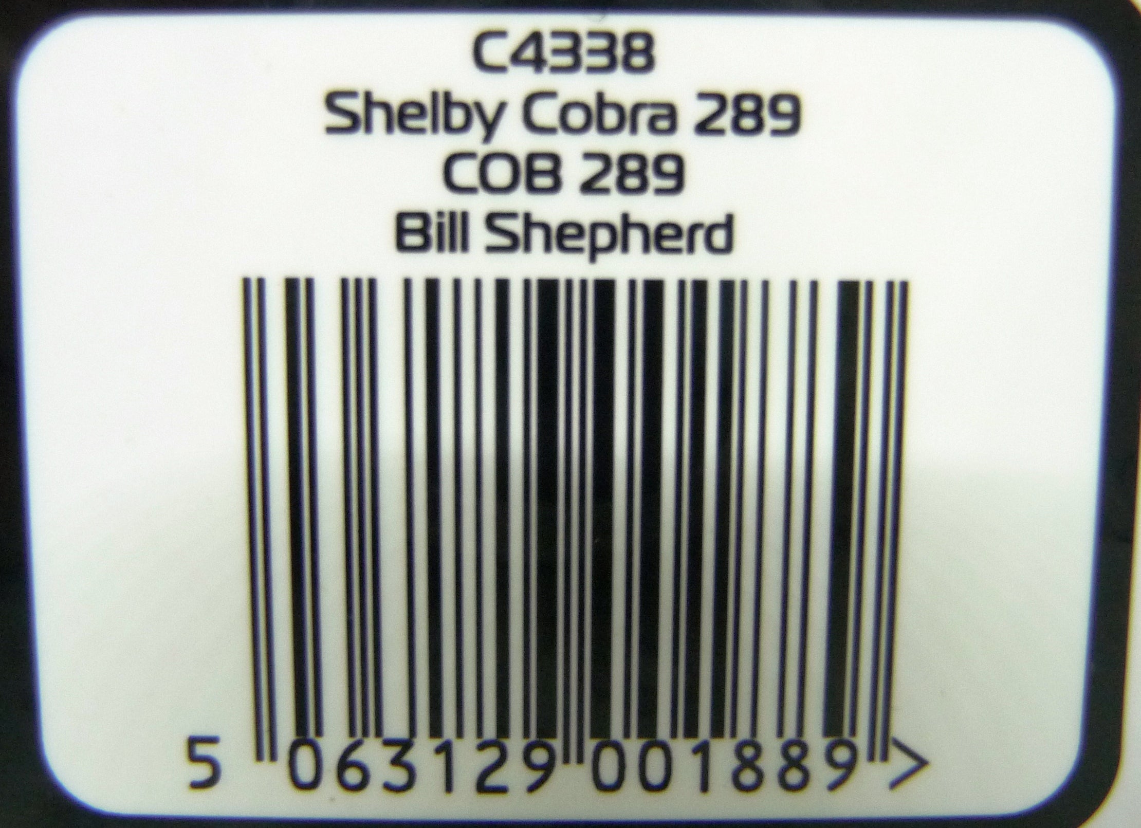 SCALEXTRIC - C4338 SHELBY COBRA 289 - COB289 - BILL SHEPHERD