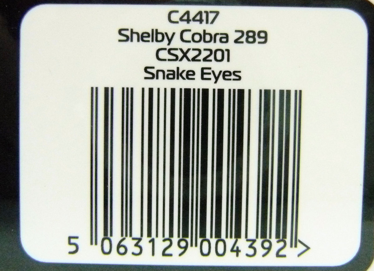 SCALEXTRIC - C4417 SHELBY COBRA 289 - CSX2201- SNAKE EYES