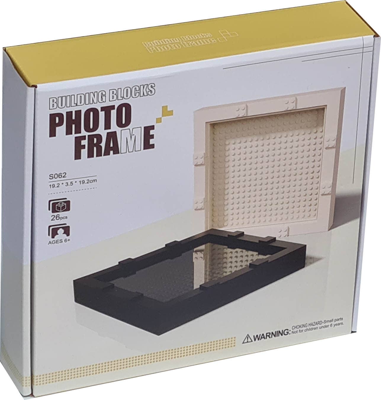 Building Blocks Photo Frame S062 Cream White / Compatible with LEGO®  bricks