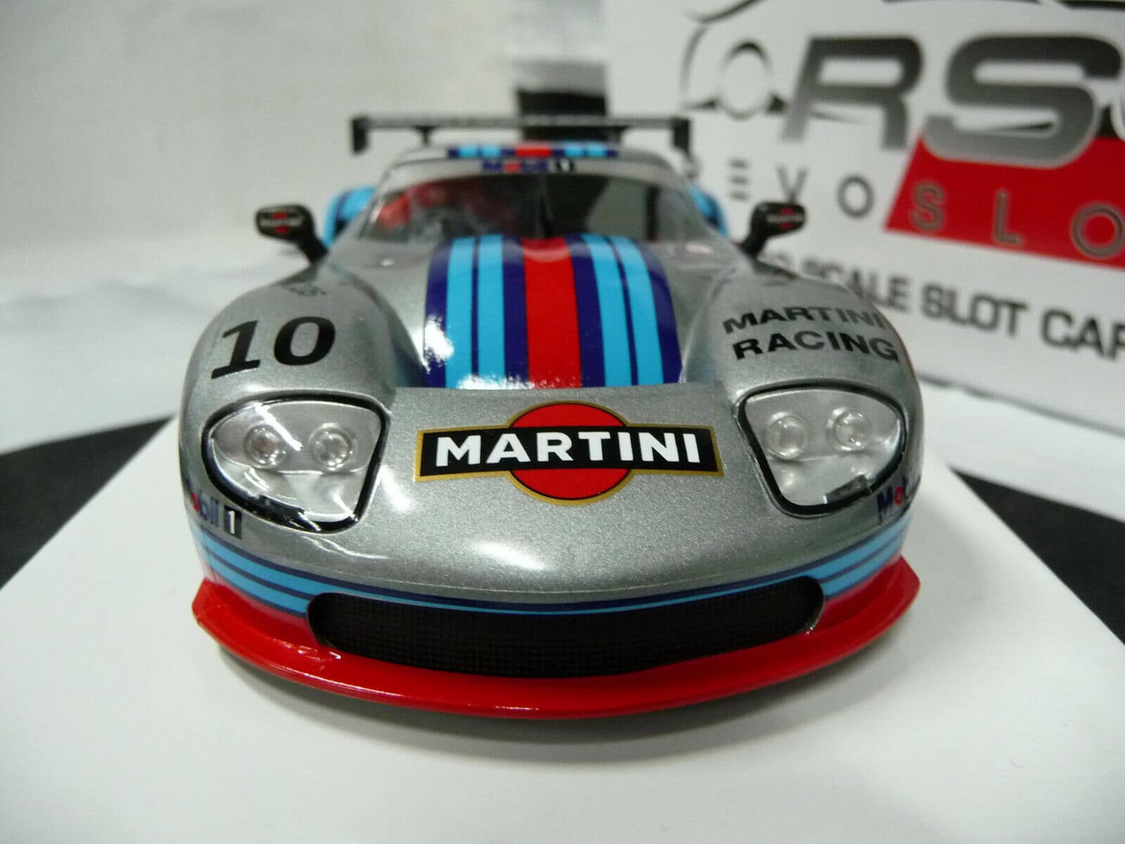 REVOSLOT - 1:32 RS0075 MARCOS MARTINI RACING SILVER NO.10 SLOT CAR ALSO SUITS SCALEXTRIC/CARRERA