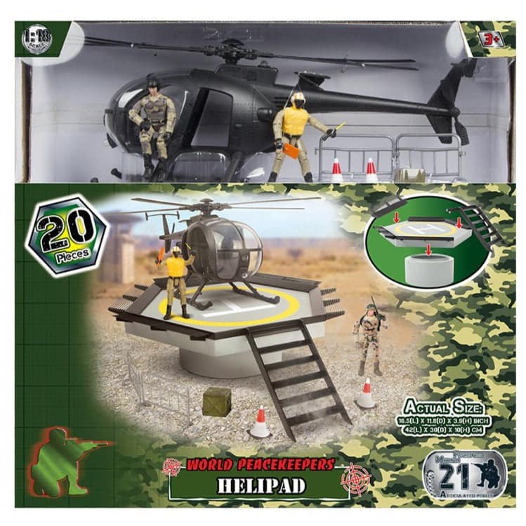 World Peacekeepers - Helpad With Helicopter Playset